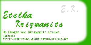 etelka krizmanits business card